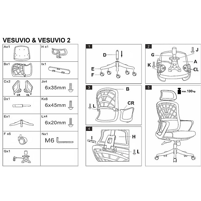 Scaun birou ergonomic HM Vesuvio, mesh, mecanism balans, baza polipropilena, suport lombar, tetiera ajustabila,120 kg, negru [13]