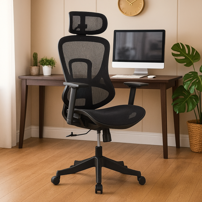 Scaun birou ergonomic multifunctional SYYT 9518, mesh, sezut culisabil, mecanism a-sincron,120 kg, negru [1]