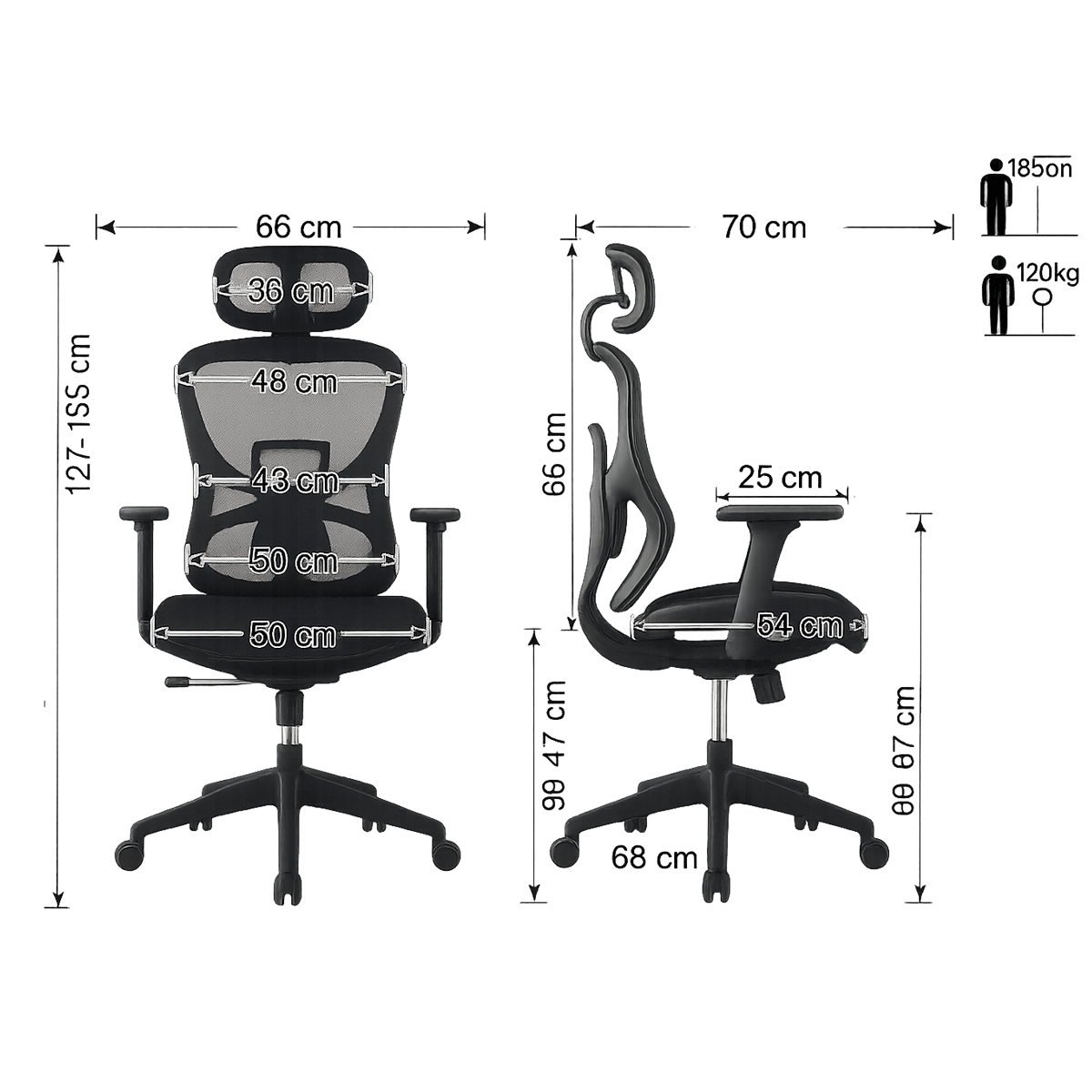 Scaun birou ergonomic multifunctional SYYT 9518, mesh, sezut culisabil, mecanism a-sincron,120 kg, negru [6]