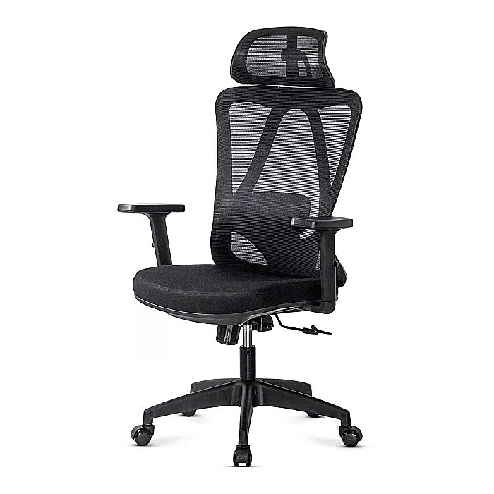 Scaun birou ergonomic OFF987, mesh, mecanism a-sincron, cotiere reglabile, 110 kg, negru [2]