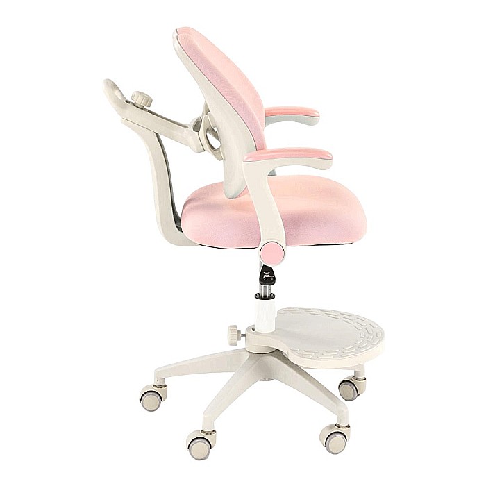 Scaun birou ergonomic pentru copii HM Panco, ajustabil pe inaltime si adancime, mesh, suport pentru picioare, roz [12]