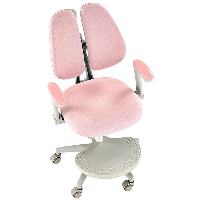 Scaun birou ergonomic pentru copii HM Panco, ajustabil pe inaltime si adancime, mesh, suport pentru picioare, roz [6]