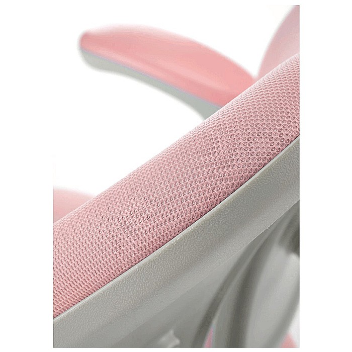 Scaun birou ergonomic pentru copii HM Panco, ajustabil pe inaltime si adancime, mesh, suport pentru picioare, roz [9]