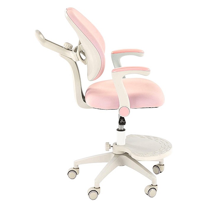 Scaun birou ergonomic pentru copii HM Panco, ajustabil pe inaltime si adancime, mesh, suport pentru picioare, roz [10]