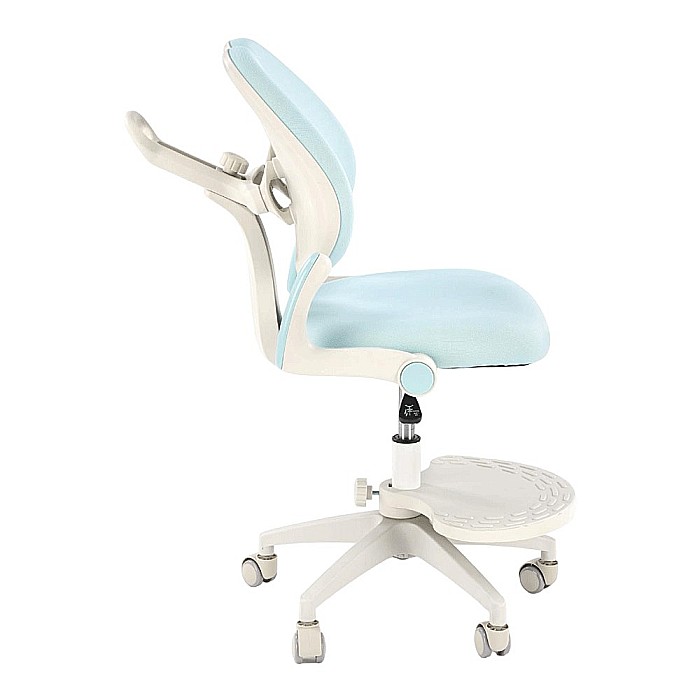 Scaun birou ergonomic pentru copii HM Panco, ajustabil pe inaltime si adancime, mesh, suport pentru picioare, 70 kg, bleu [5]