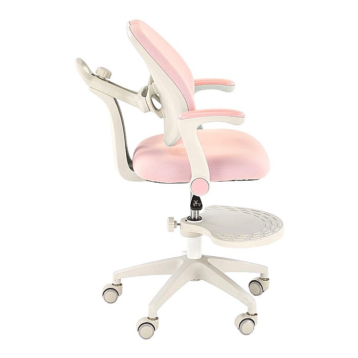 Scaun birou ergonomic pentru copii HM Panco, ajustabil pe inaltime si adancime, mesh, suport pentru picioare, roz [11]