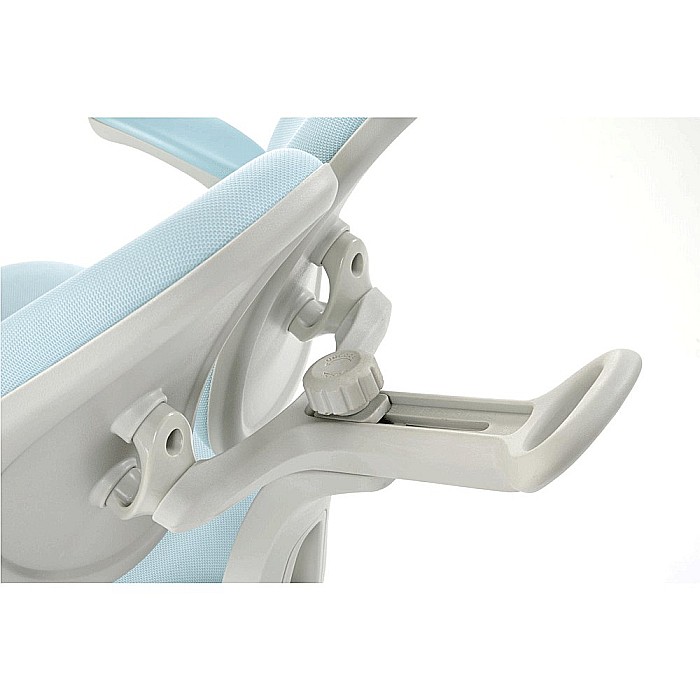 Scaun birou ergonomic pentru copii HM Panco, ajustabil pe inaltime si adancime, mesh, suport pentru picioare, 70 kg, bleu [10]