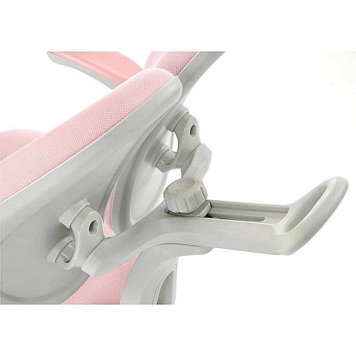 Scaun birou ergonomic pentru copii HM Panco, ajustabil pe inaltime si adancime, mesh, suport pentru picioare, roz [8]