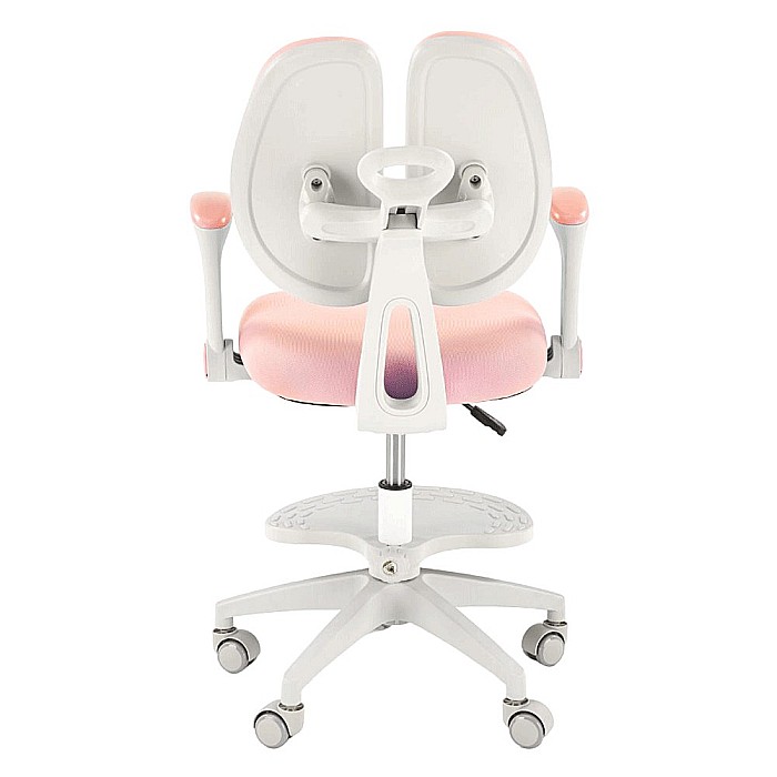 Scaun birou ergonomic pentru copii HM Panco, ajustabil pe inaltime si adancime, mesh, suport pentru picioare, roz [3]