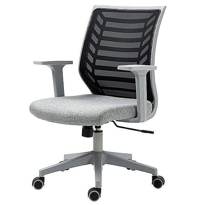 Scaun birou ergonomic SL Q320, mesh, mecanism inclinare, baza polipropilena, suport lombar, roti cauciucate, 90 kg, negru/gri [2]