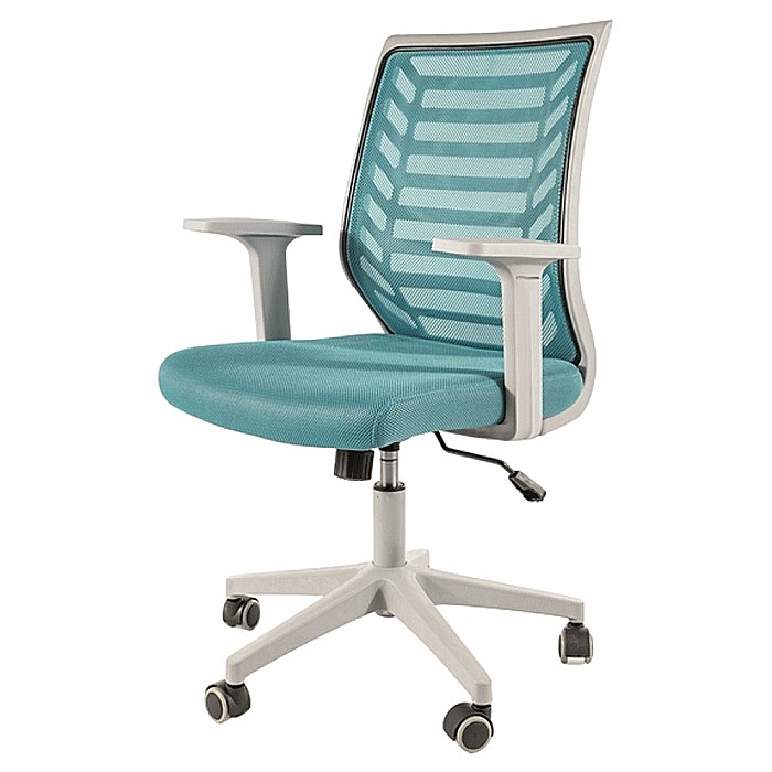 Scaun birou ergonomic SL Q320, mesh, mecanism inclinare, baza polipropilena, suport lombar, roti cauciucate, 90 kg, albastru/gri [11]