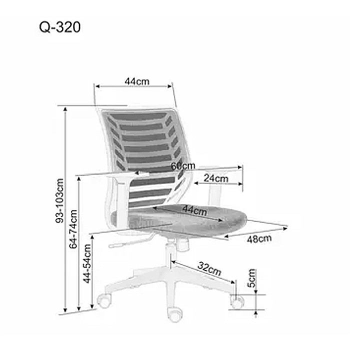 Scaun birou ergonomic SL Q320, mesh, mecanism inclinare, baza polipropilena, suport lombar, roti cauciucate, 90 kg, albastru/gri [12]