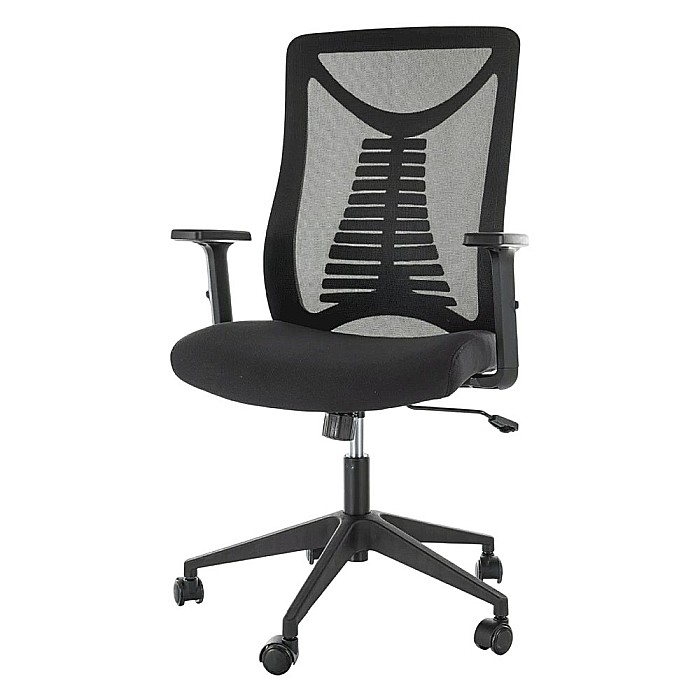 Scaun birou ergonomic SL Q330R, mesh, respirabil, cotiere reglabile, mecanism inclinare, 110 kg, negru [1]
