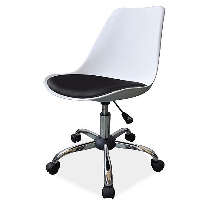 Scaun birou ergonomic, SL Q777, polipropilena, tapiterie piele ecologica, mecanism de balans, 100 kg, alb/negru [2]