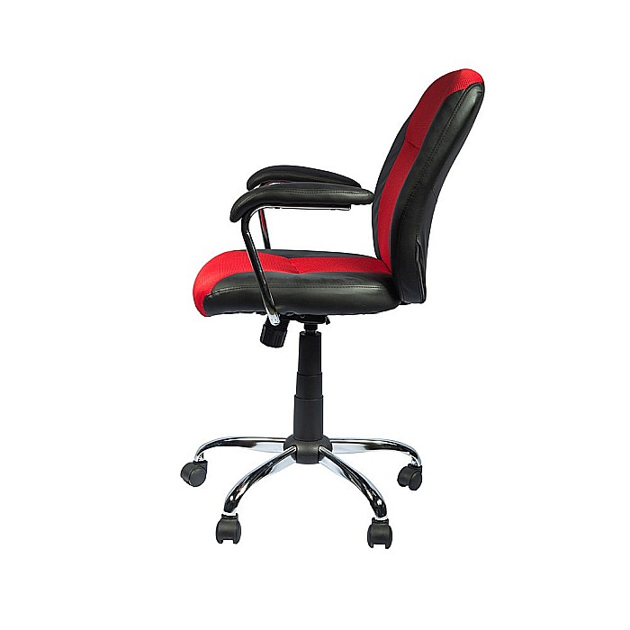Scaun birou GN45, mesh/piele ecologica, mecanism balans, inaltime reglabila, 80 kg, rosu/negru [2]