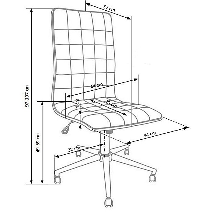 Scaun birou HM Porto, piele ecologica, baza cromata, inaltime ajustabila, rotativ, 90 kg, alb [4]