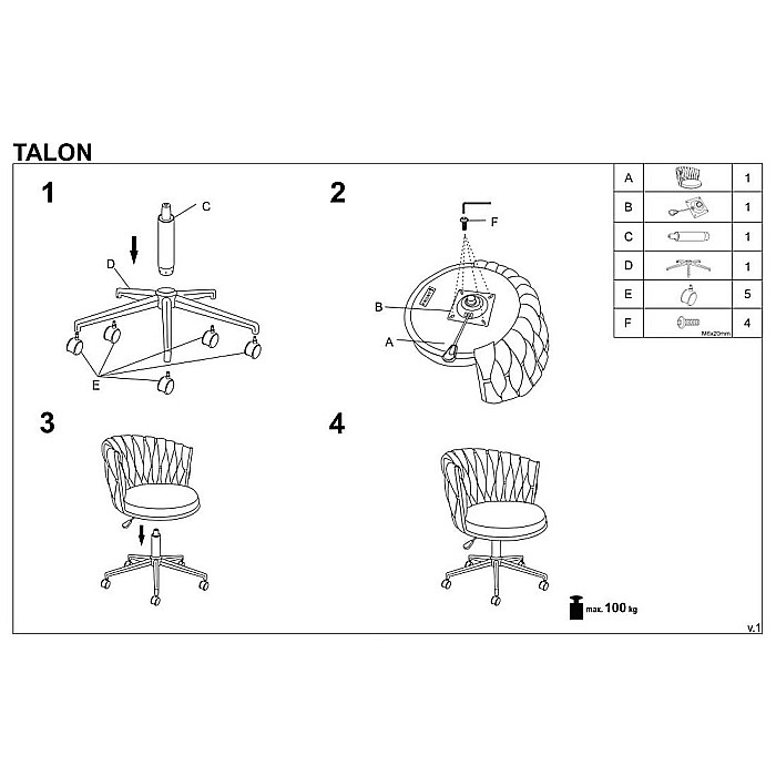 Scaun birou HM Talon gri [8]
