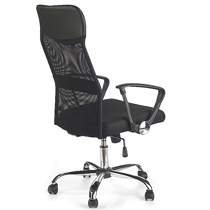 Scaun birou HM Vire, Mesh, Ergonomic, Cadru Metal, Tetiera cu piele ecologica, Inaltime ajustabila, Mecanism balansare, 100 Kg, Negru [3]