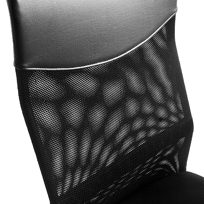 Scaun birou HM Vire, Mesh, Ergonomic, Cadru Metal, Tetiera cu piele ecologica, Inaltime ajustabila, Mecanism balansare, 100 Kg, Negru [9]