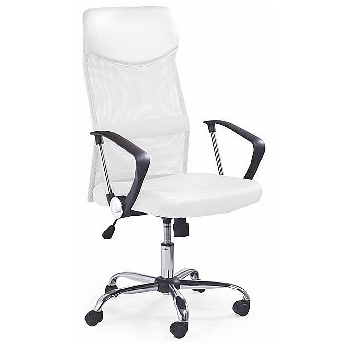 Scaun birou HM Vire, Mesh, Ergonomic, Tetiera cu piele ecologica, Inaltime ajustabila, Mecanism balansare, Rotire 360 ˚, 100 Kg, Alb [1]