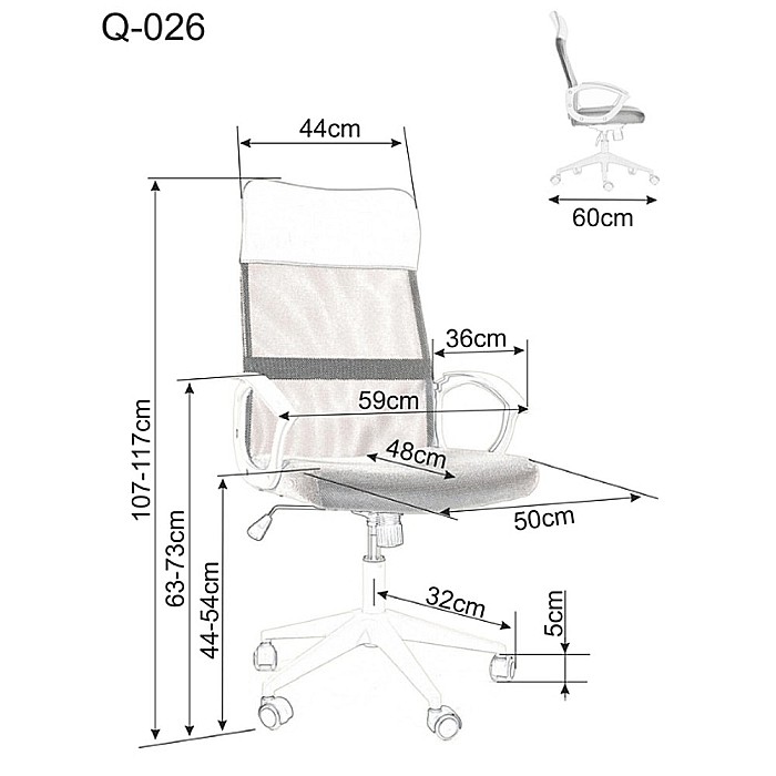Scaun birou mesh SL Q026 roz [10]