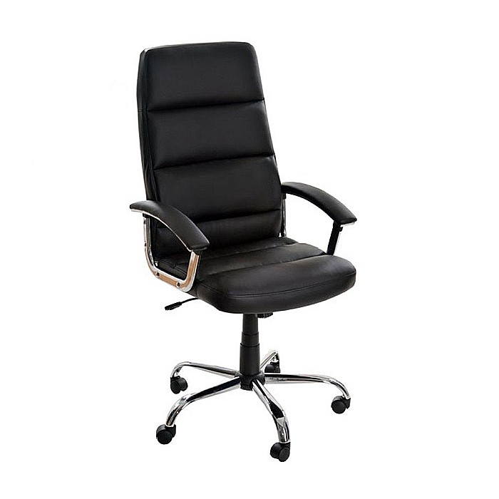 Scaun birou OFF 618, piele ecologica, mecanism balans, baza cromata, 110 kg [1]