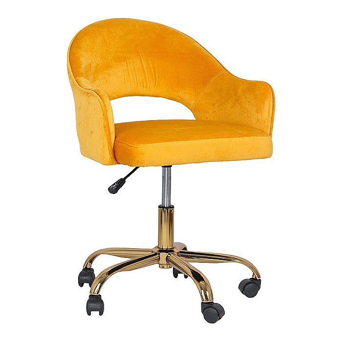 Scaun birou OFF 640, ergonomic, inaltime reglabila, spatar decupat, catifea, rotativ, baza metal cromat, 90 kg [1]
