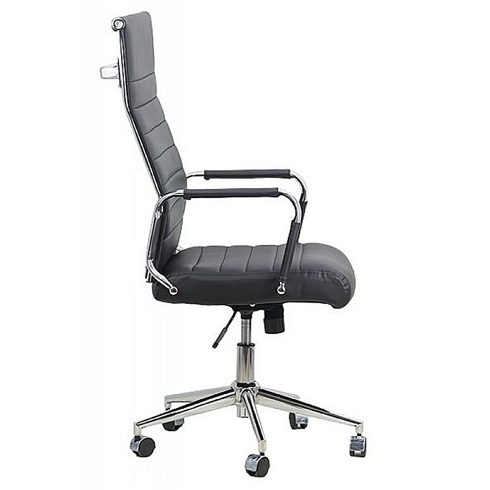 Scaun birou OFF 937, operativ, piele ecologica, ergonomic, baza cromata, inaltime reglabila, 110 kg [3]