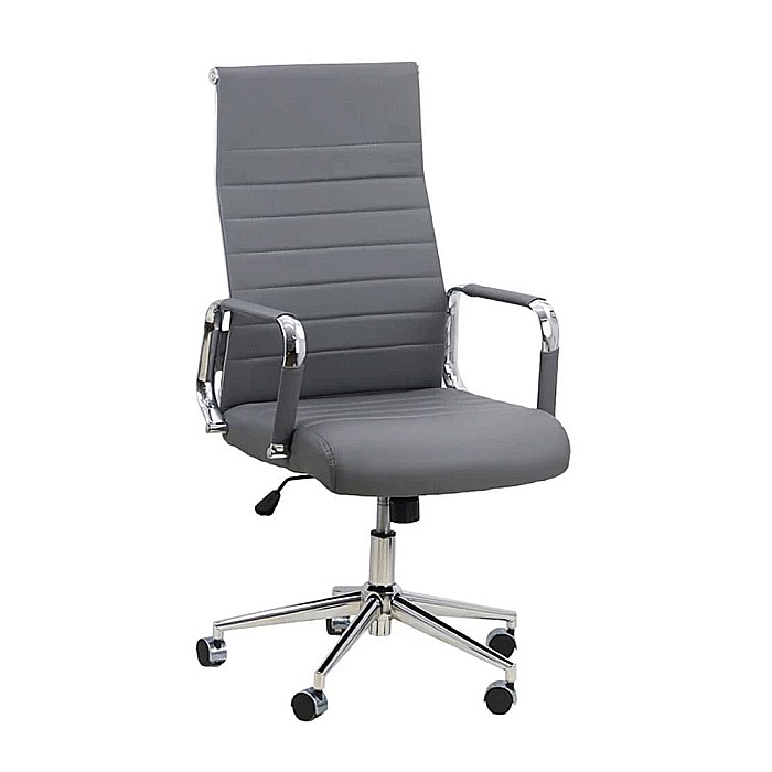 Scaun birou OFF 937, operativ, piele ecologica, ergonomic, baza cromata, inaltime reglabila, 110 kg [1]