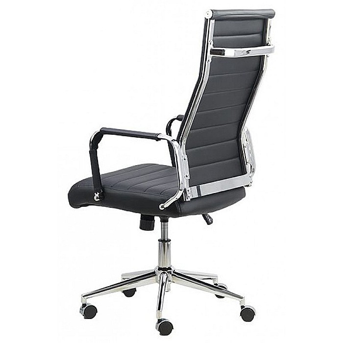 Scaun birou OFF 937, operativ, piele ecologica, ergonomic, baza cromata, inaltime reglabila, 110 kg [2]