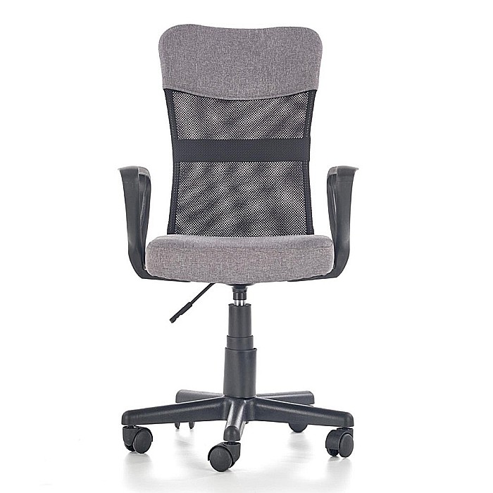 Scaun birou pentru copii cu plasa textila, HM Timmy, ergonomic, inaltime reglabila, structura polipropilena, rotativ, 120 kg, gri [3]