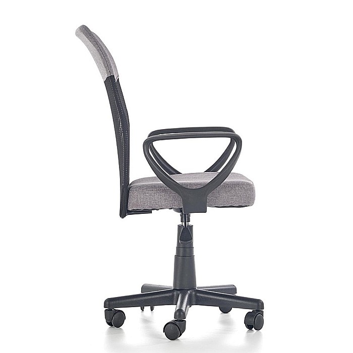Scaun birou pentru copii cu plasa textila, HM Timmy, ergonomic, inaltime reglabila, structura polipropilena, rotativ, 120 kg, gri [6]