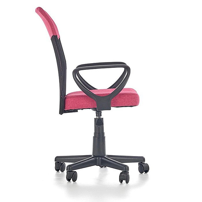Scaun birou pentru copii cu plasa textila, HM Timmy, ergonomic, inaltime reglabila, structura polipropilena, Rotire 360 ˚, 120 kg, roz [5]