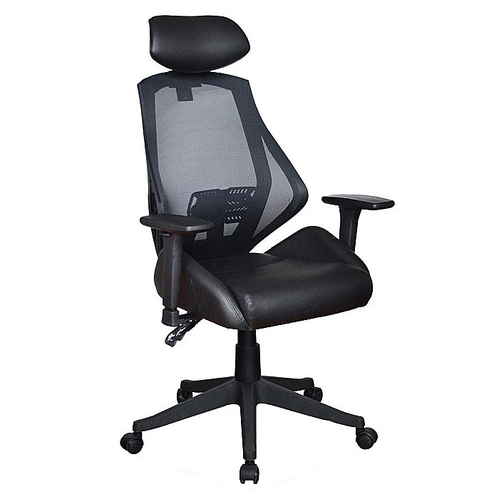 Scaun birou SL Q406, Ergonomic, Brate ajustabile, Inaltime ajustabila, Mecanism balansare, Mecanism Multiblock, 100 Kg, Negru [1]