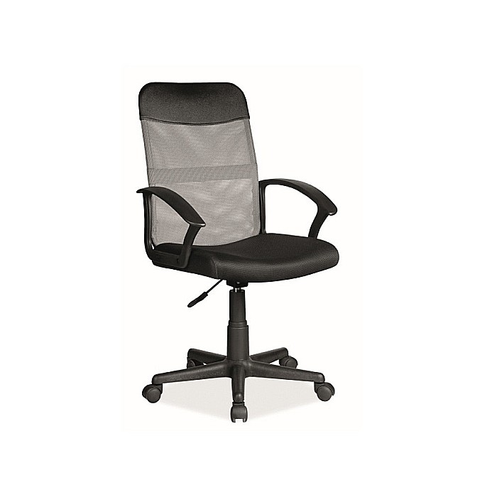 Scaun birou SL Q702, mecanism de balans, tapiterie mesh, roti pivotante, cu brate, 80 kg, Gri/Negru [1]