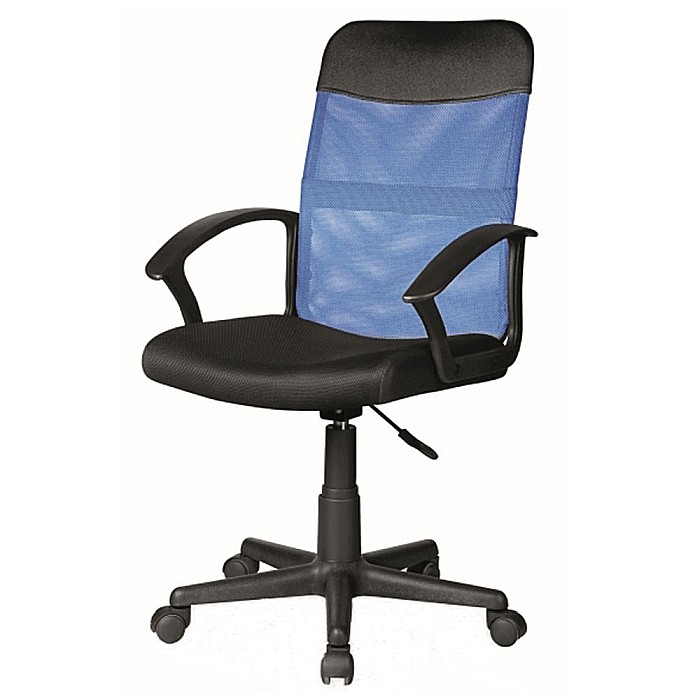 Scaun birou SL Q702, mesh, inaltime reglabila, mecanism de balans, roti pivontante, ergonomic, suport lombar, Albastru/Negru [1]