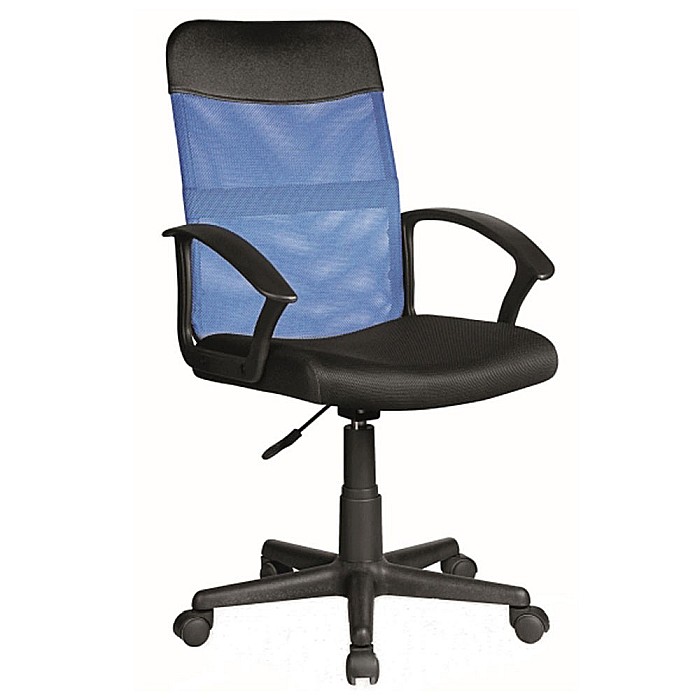 Scaun birou SL Q702, mesh, inaltime reglabila, mecanism de balans, roti pivontante, ergonomic, suport lombar, Albastru/Negru [2]