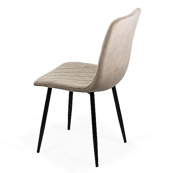 Scaun bucatarie si living BUC 209, metalic, tapitat cu catifea,100 kg, 45x40x90 cm, bej [3]