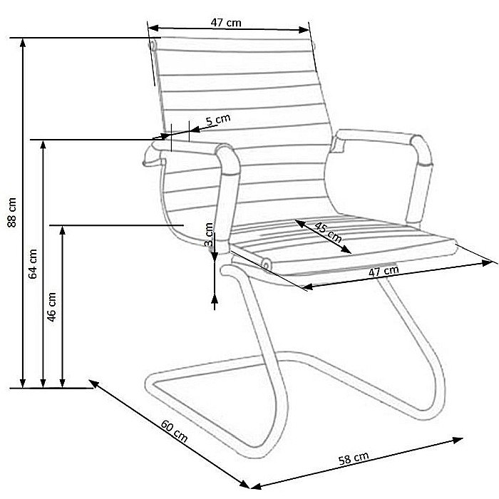 Scaun conferinta HM Prestige Skid, Ergonomic, Piele ecologica, Cadru cromat, Suport lombar, 136 kg, Crem [8]