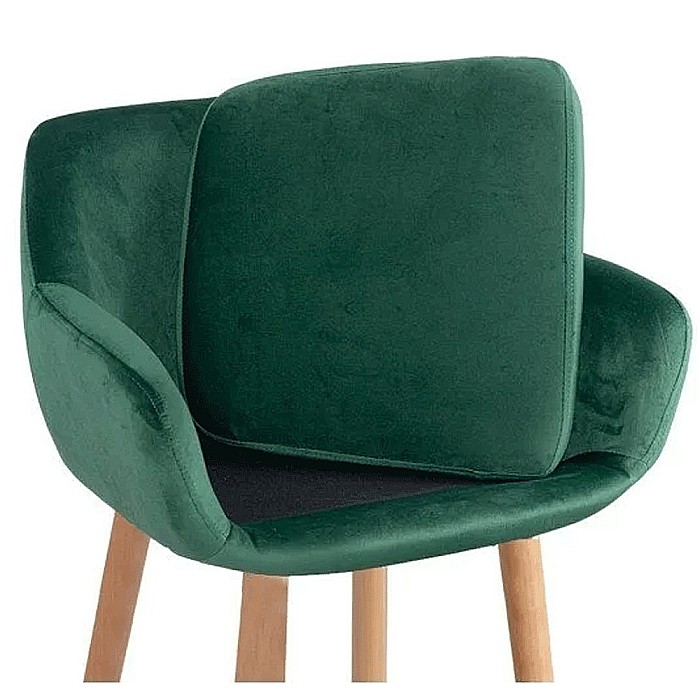 Scaun de bar ABS 1271, cu spatar, catifea, suport picioare, cadru lemn, fix, 110 kg [2]