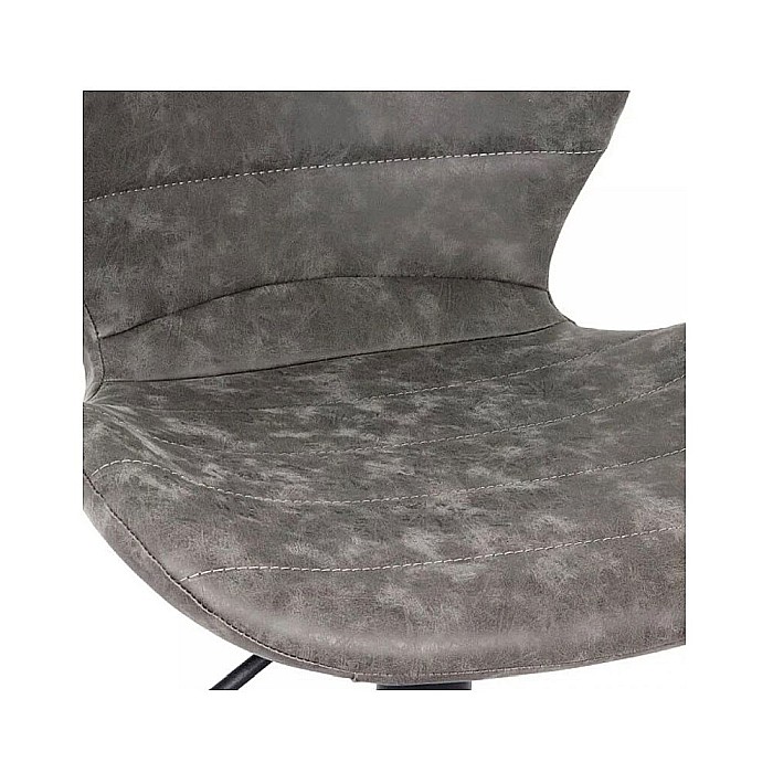 Scaun de bar ABS 144, piele ecologica, suport picioare, ergonomic, inaltime reglabila, 100 kg, gri [5]