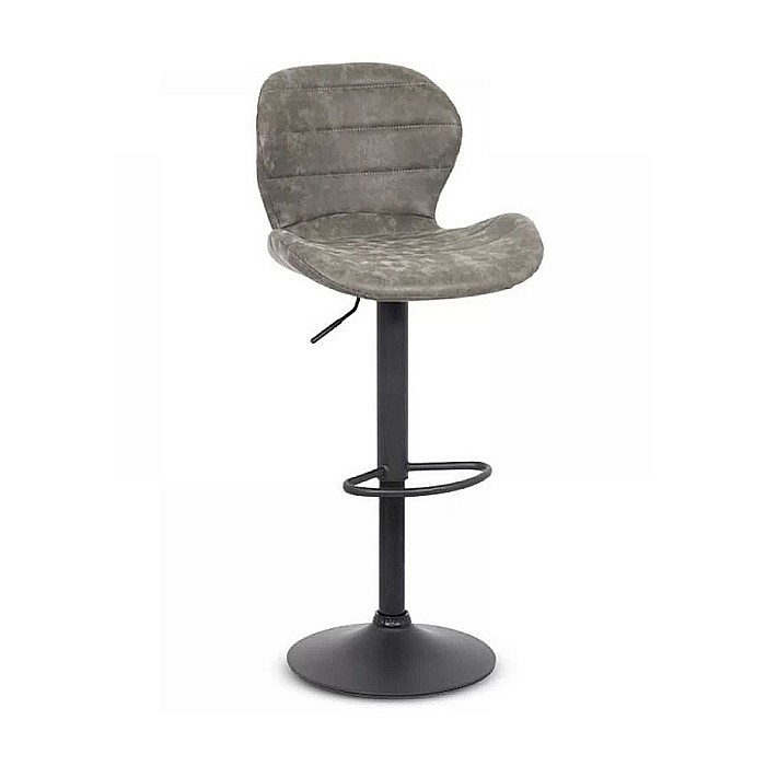 Scaun de bar ABS 144, piele ecologica, suport picioare, ergonomic, inaltime reglabila, 100 kg, gri [1]