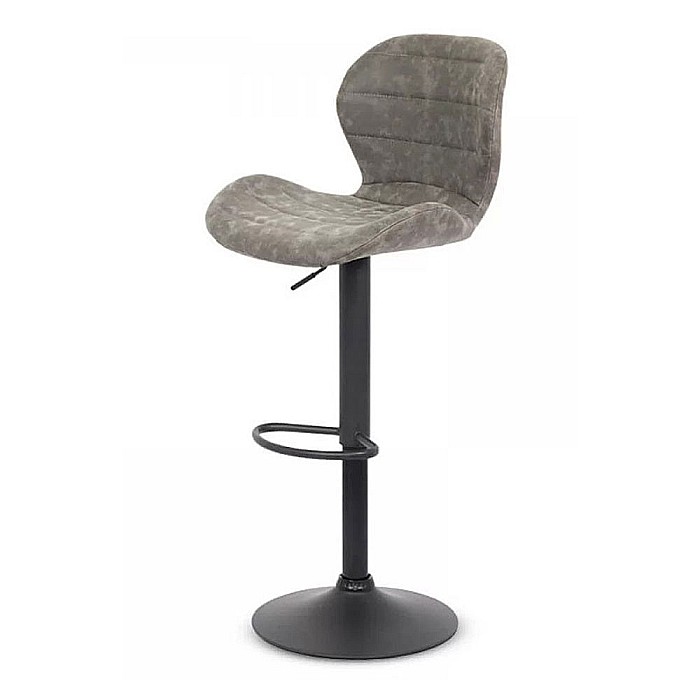 Scaun de bar ABS 144, piele ecologica, suport picioare, ergonomic, inaltime reglabila, 100 kg, gri [2]