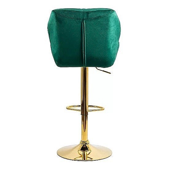 Scaun de bar ABS148, catifea, suport picioare, metal cromat auriu, inaltime reglabila, 100 kg [2]