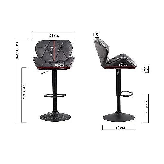 Scaun de bar ABS149, ergonomic, confortabil, catifea, suport picioare, rotatie 360 grade, 100 kg [2]