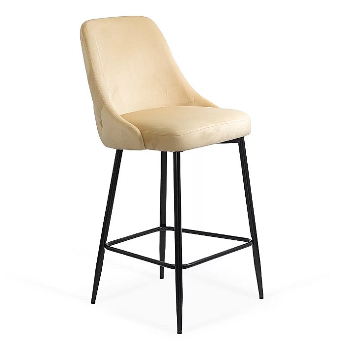 Scaun de bar fix, metalic, ABS143, cu tapiterie catifea, inalt, robust, 110 kg [3]