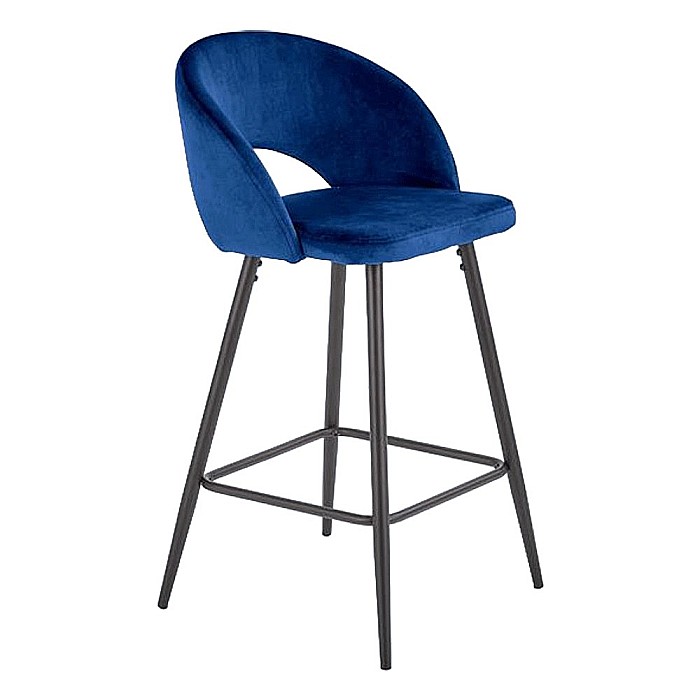 Scaun de bar H96 velvet Albastru [2]