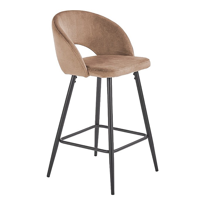 Scaun de bar H96 velvet Bej [2]
