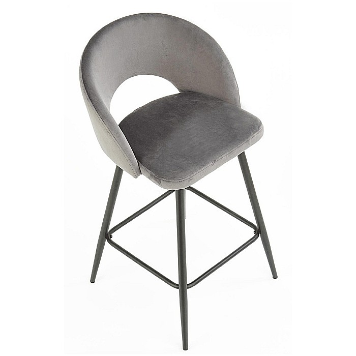 Scaun de bar H96 velvet Gri [7]