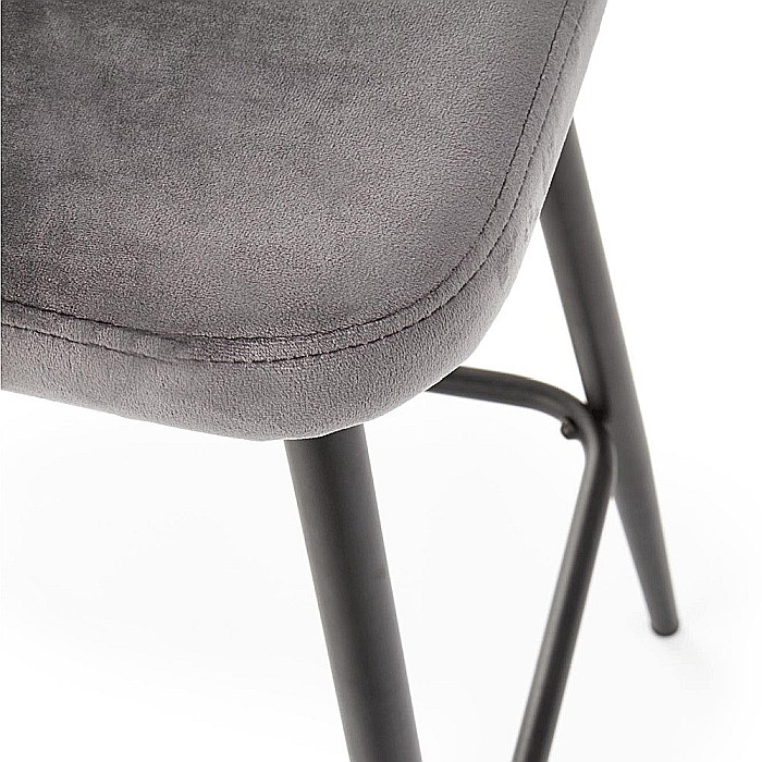 Scaun de bar H96 velvet Gri [4]